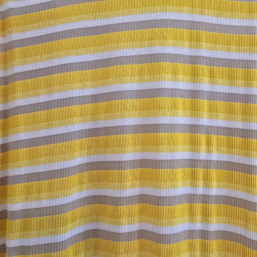 Zara Ribbed Racerback Maxi Tank Dress - Yellow, White, Tan Stripes - Picture 4 of 5